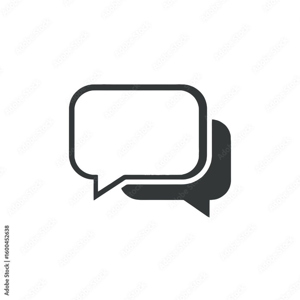Poster two overlapping speech bubbles representing communication and conversation, perfect for messaging an