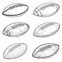 American football ball line art bold sharp iconic graphic