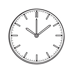 Analog Watch line art minimal hand drawn clock face
