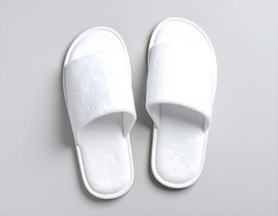 White Hotel Slipper Mockup – Soft Spa Guest Footwear