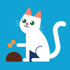 Energetic cat enjoying catnip fun in lively party art style colour Art Vector illustration