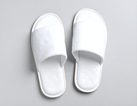 White Hotel Slipper Mockup – Soft Spa Guest Footwear