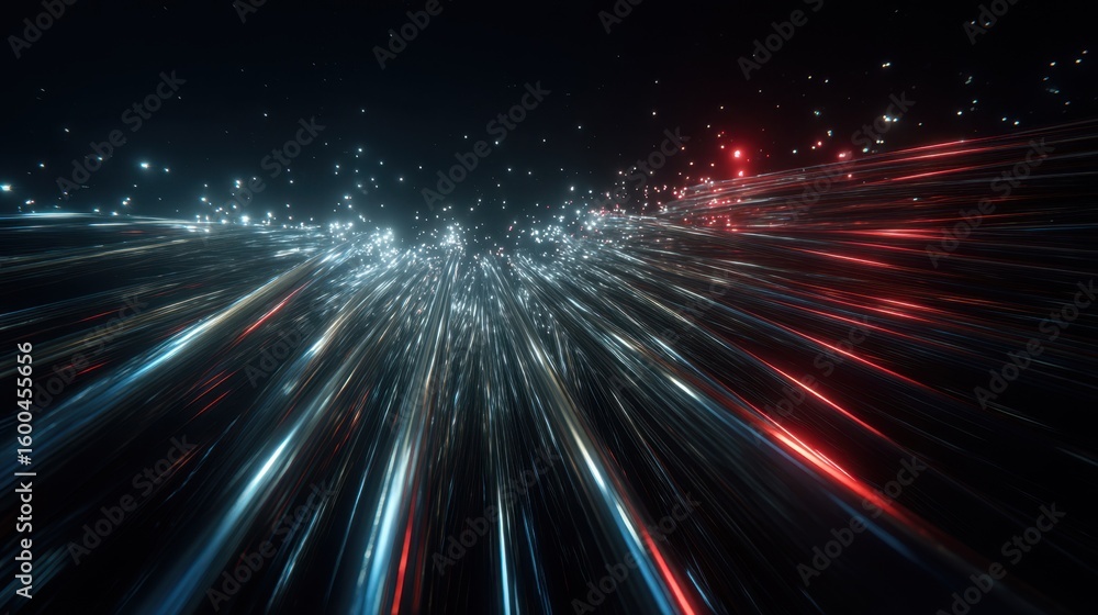 Poster glowing superconducting cables are lined up for processing, with laser enhancing the stripping actio