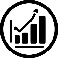 Minimalist black and white vector icon of a chart. Clean, modern, scalable design for stickers, logos, or digital use on any background.
