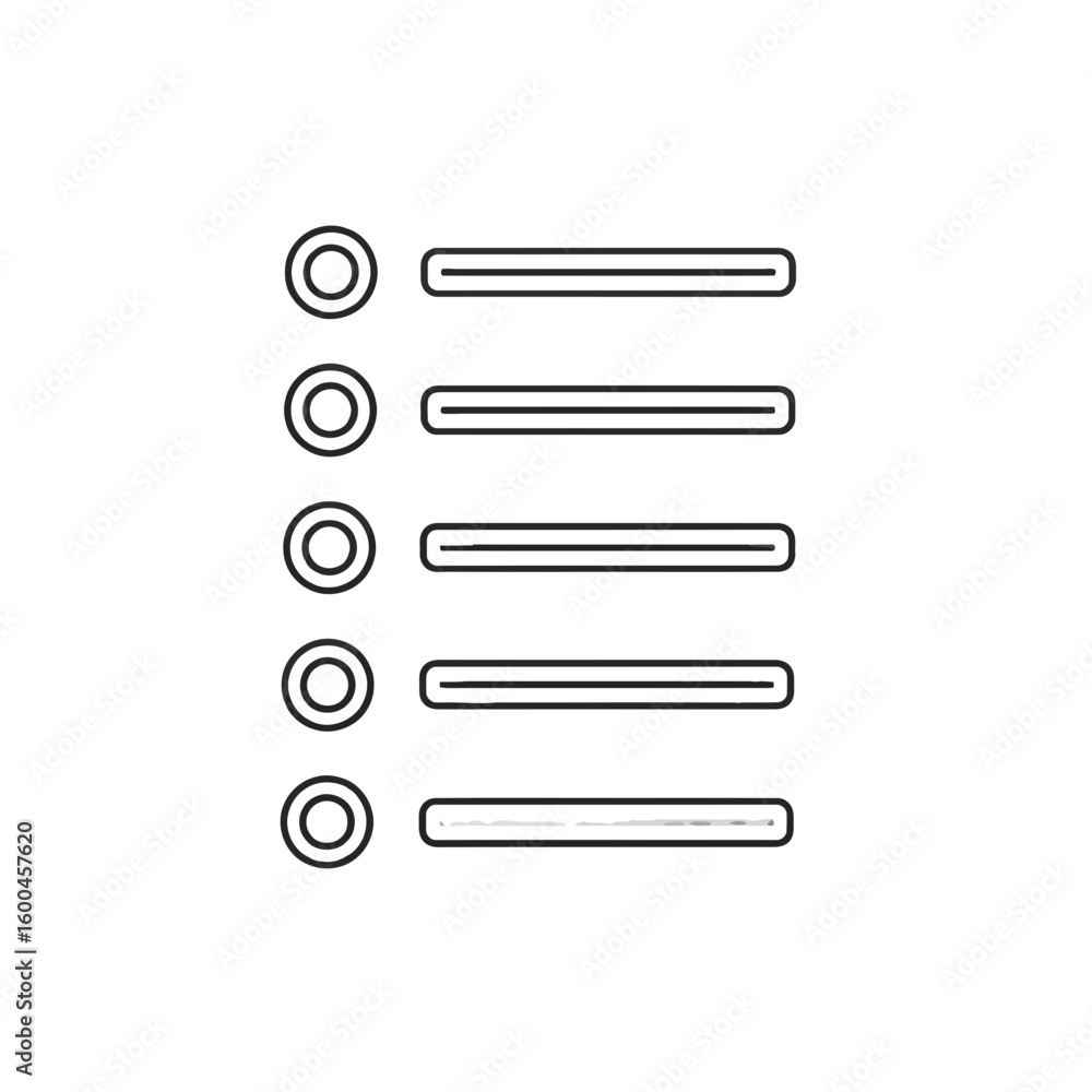 Poster simple outline circle and line list item menu icon element