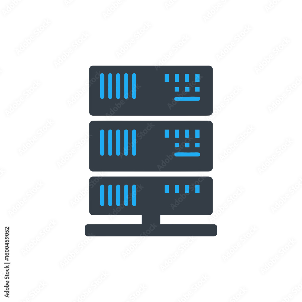 Poster modern server rack icon symbolizing data storage and network infrastructure for technology and busin