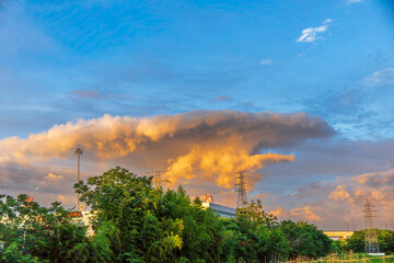 sunset over the city