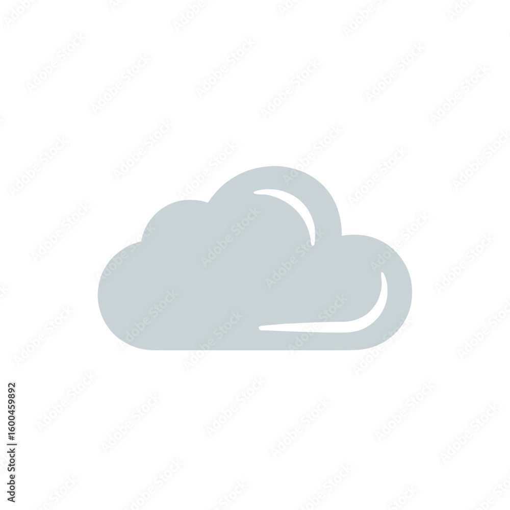 Poster simple modern grey cloud icon symbolizing weather forecast or digital data storage, perfect for tech