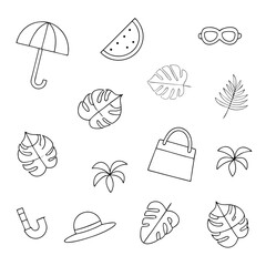 Here's a seamless vector illustration of a summer beach pattern featuring seashells, fish, and leaf elements, perfect for nature-inspired wallpaper designs
