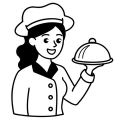 chef with a tray