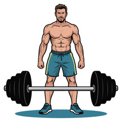 Fototapeta premium young man lifting weights