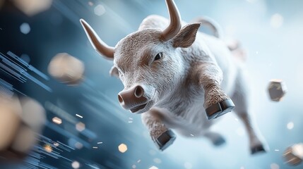Dynamic Bull Breaking Through Financial Barriers in Stormy Atmosphere