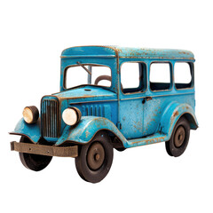 Rusty blue vintage bus/truck toy