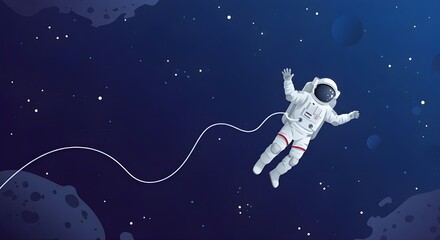 vector for background, astronaut floating in outer space