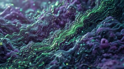 Abstract technology concept with glowing circuits on purple background, digital network - Powered by Adobe