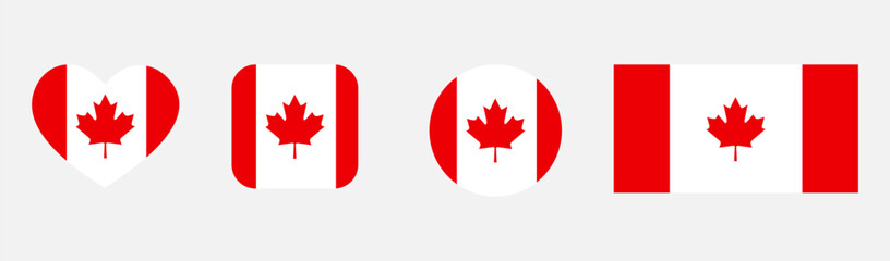 Unique designs of the Canadian flag featuring distinct shapes and designs