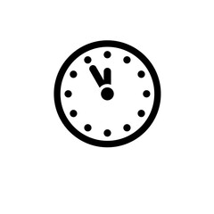 Mechanical Wall Clock, Watch Time Solid Flat Vector Icon Isolated on White Background.