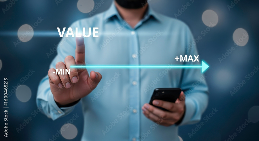 Poster value maximum minimum business strategy growth success achievement performance optimization progress