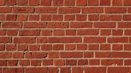 Obraz premium Close-up of a Red Brick Wall with Uniform Pattern