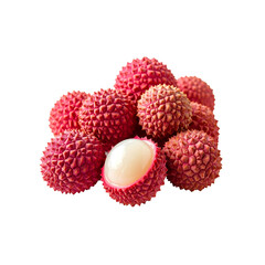 Fresh, vibrant lychees, showcasing exotic sweetness on transparent background
