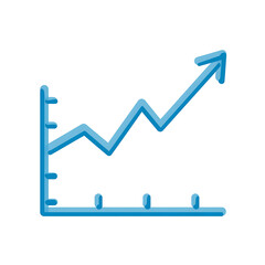 Rising Graph Illustration in Blue Showing Growth and Progress