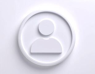 A clean and modern three-dimensional person symbol rendered with soft light and shadow effects.