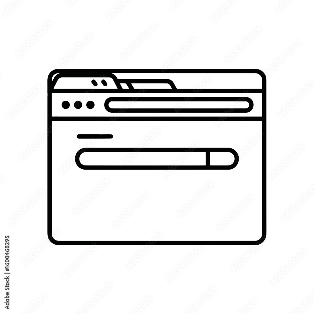 Poster modern minimalist browser window icon representing online search and digital navigation, perfect for