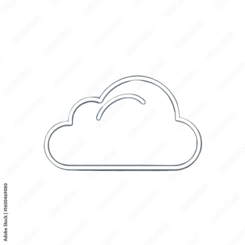 Poster modern abstract cloud shape, clean outline design representing technology, data, or weather concepts