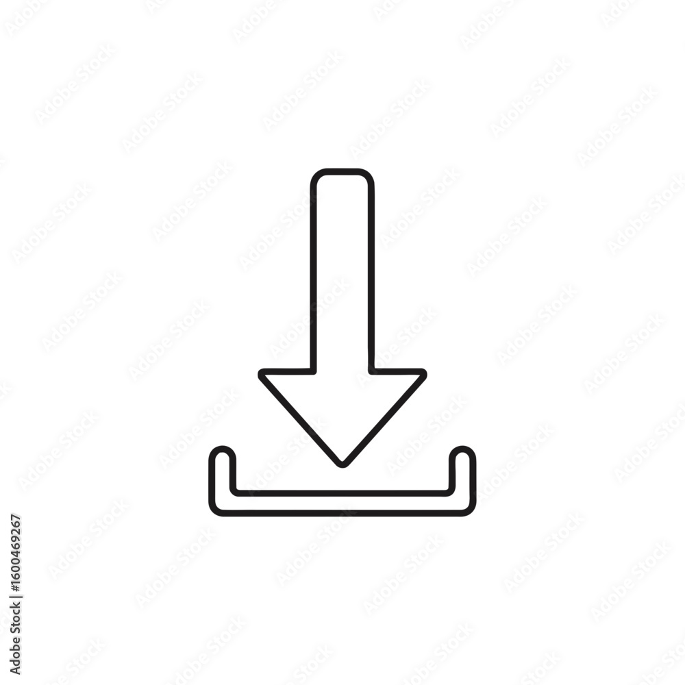 Poster download icon symbolizing data transfer and digital storage, perfect for web design and tech interfa