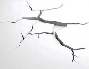 Dynamic visual of a stark white dramatically breaking apart into jagged fragments