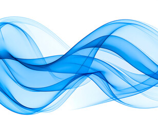 Naklejka premium Smooth blue abstract lines elegantly intertwine, forming a serene wave design on white.