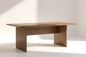 Modern Wooden Desk with Clean Lines and Natural Wood Grain