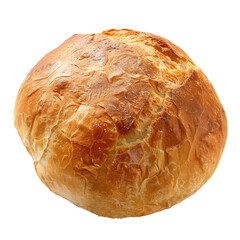 Round, golden-brown bread, slightly mottled texture