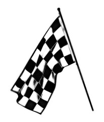 Checkered racing flag spray paint stencil isolated on transparent background