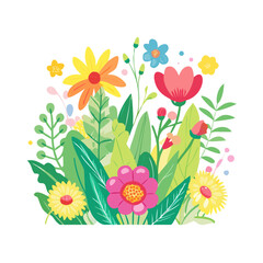 Spring background with beautiful. flower background for design. Colorful background with tropical plants.