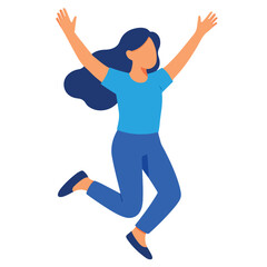 Vector of a woman jumping