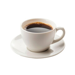 White ceramic coffee cup filled with dark liquid