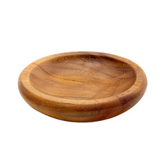 Round wooden bowl, light brown tone, smooth surface