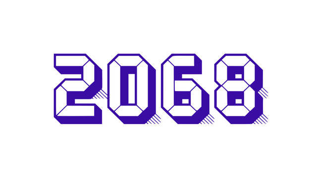 2068 Futuristic Digital Year.