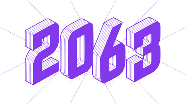 2063 Futuristic Year Number Design.