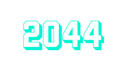 2044 - Teal Year Number Design.