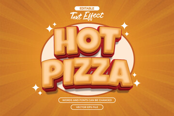 Hot pizza editable text effect with 3d text style