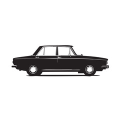 Classic car silhouette design for vintage automotive enthusiasts