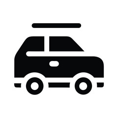 Fototapeta premium Sleek black car icon with roof rack, minimalistic design