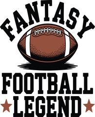 American football fantasy legend text design fantasy football