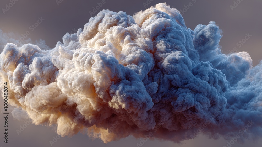 Poster cumulonimbus cloud formation displaying towering and dense structures against sky during daytime