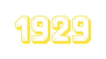 1929 Vintage Year Number Design.