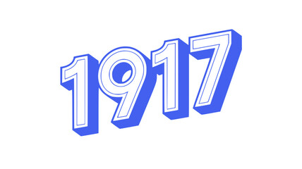 1917 Retro Number Design.