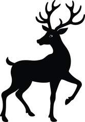 Majestic reindeer silhouette vector illustration