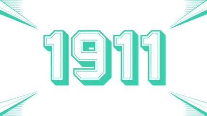 1911 Retro Number Design.